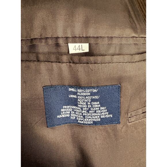 Stafford 44L Big&Tall Corduroy Blazer $149 Elbow Patches Dinner Jacket Brown - Picture 9 of 10